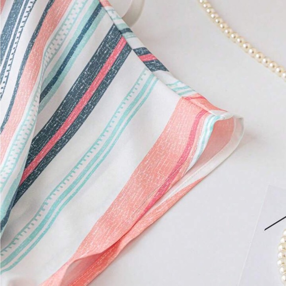 Striped Multicolor Button-Up Women's Top - Picture 7 of 11